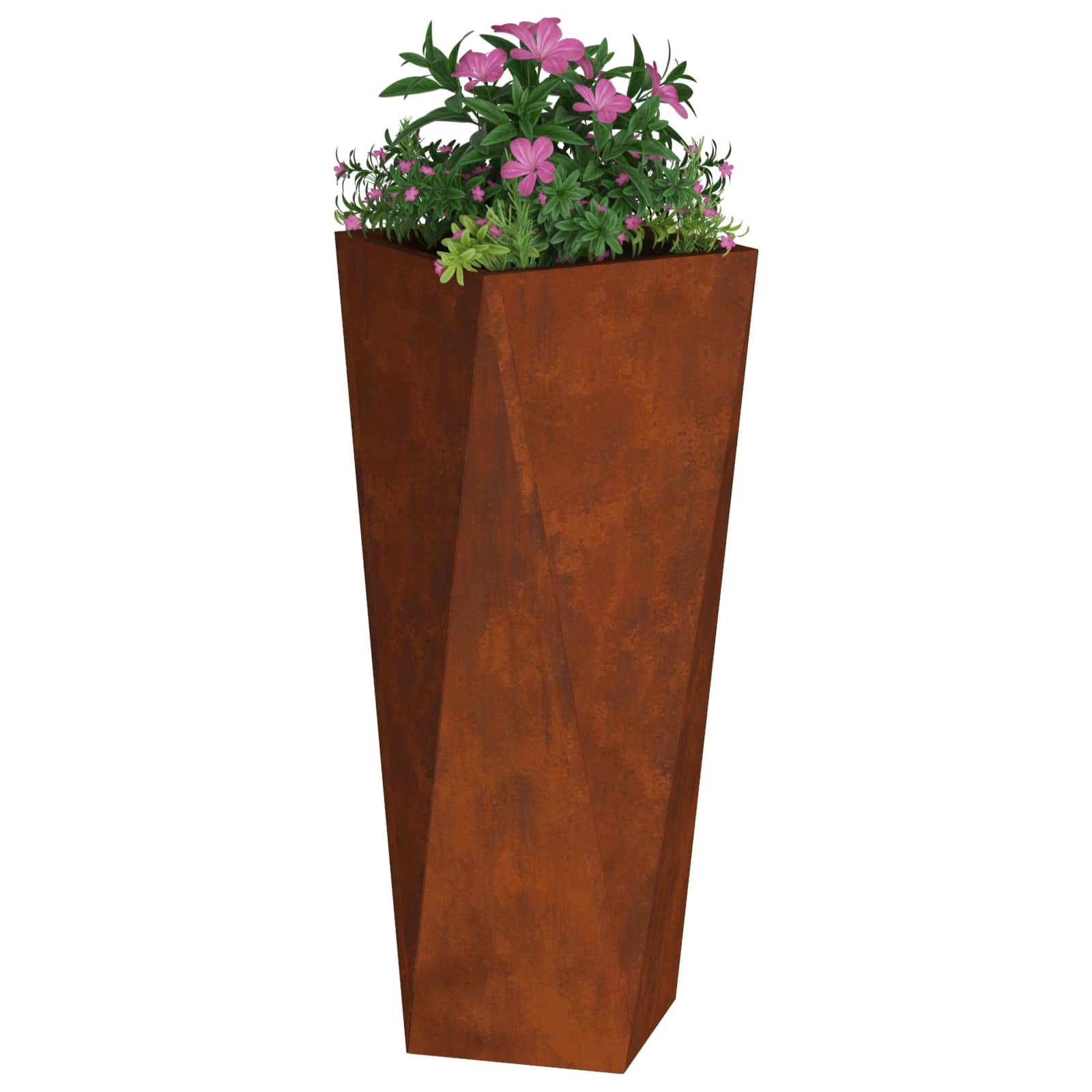 vidaXL Plantenbak 2 st Roestig 30 x 30 x 75 cm weervast staal