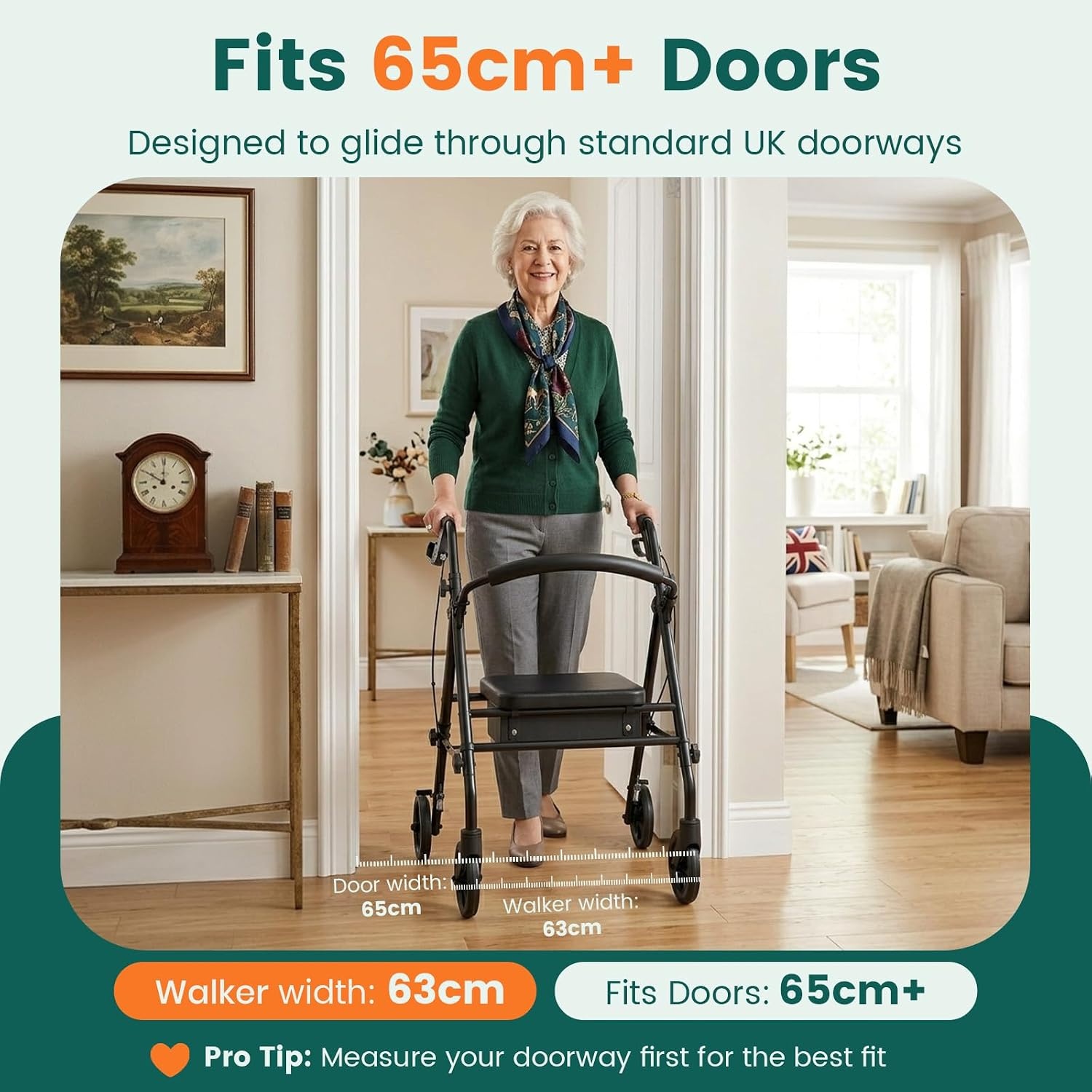 Luckfaith Rollator met Zitje - Opvouwbare Mobiele Wandelaar - Zwart - 158 kg Draagvermogen