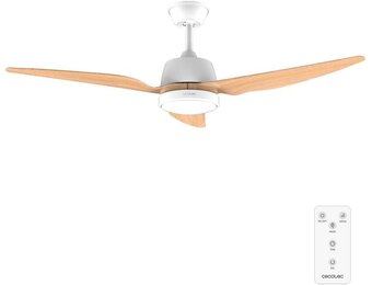 Cecotec Plafondventilator met Licht EnergySilence Aero 5250 WhiteWood. 62W, Diameter 48 inch, 3 Snelheden, Timer en Winter/Zomer Modus