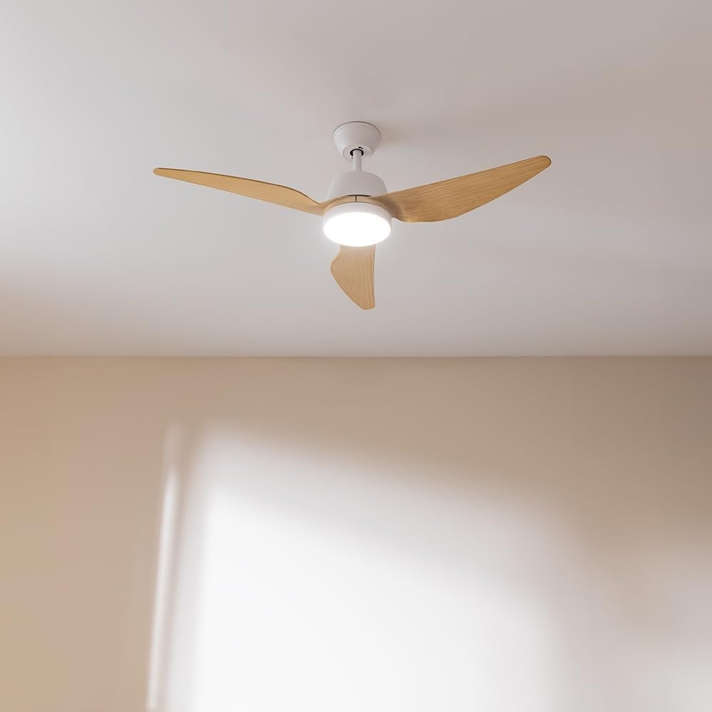 Cecotec Plafondventilator met Licht EnergySilence Aero 5250 WhiteWood. 62W, Diameter 48 inch, 3 Snelheden, Timer en Winter/Zomer Modus