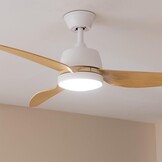 Cecotec Plafondventilator met Licht EnergySilence Aero 5250 WhiteWood. 62W, Diameter 48 inch, 3 Snelheden, Timer en Winter/Zomer Modus