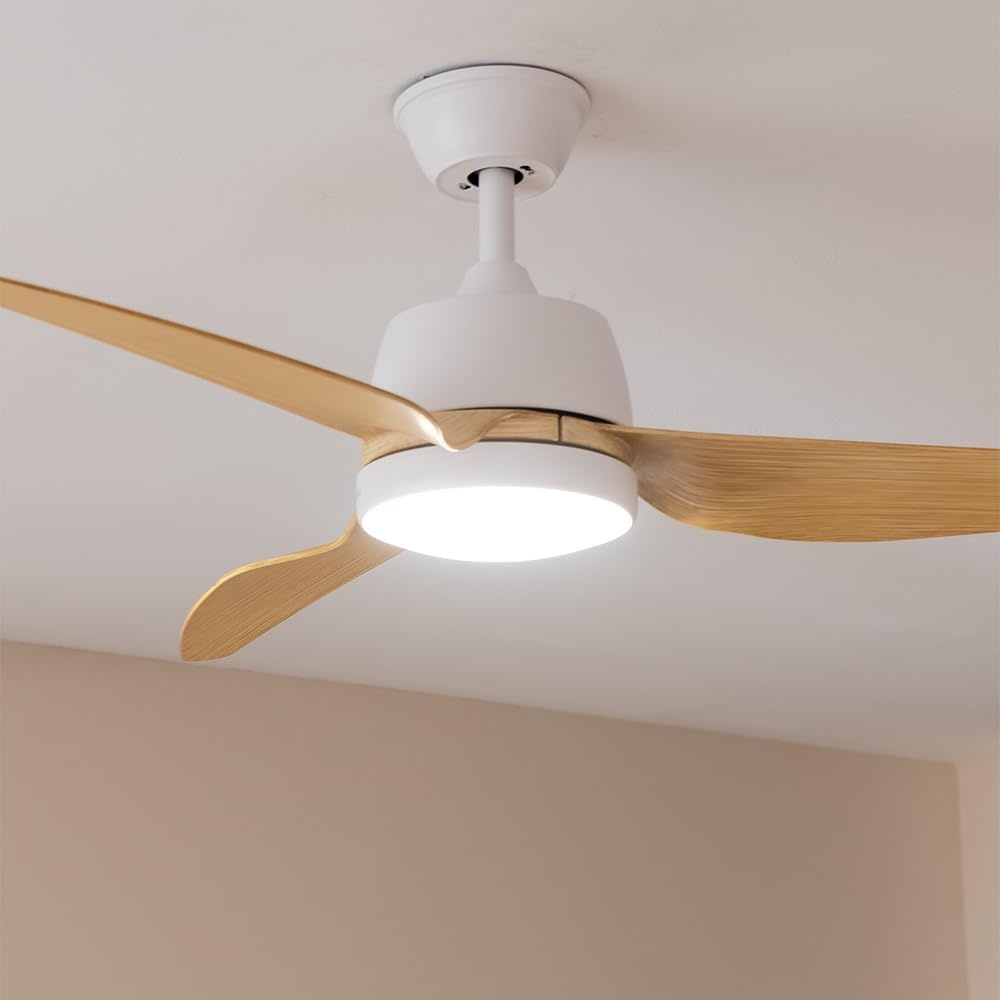 Cecotec Plafondventilator met Licht EnergySilence Aero 5250 WhiteWood. 62W, Diameter 48 inch, 3 Snelheden, Timer en Winter/Zomer Modus