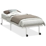 vidaXL Bedframe zonder matras opvouwbaar 75x190 cm staal wit