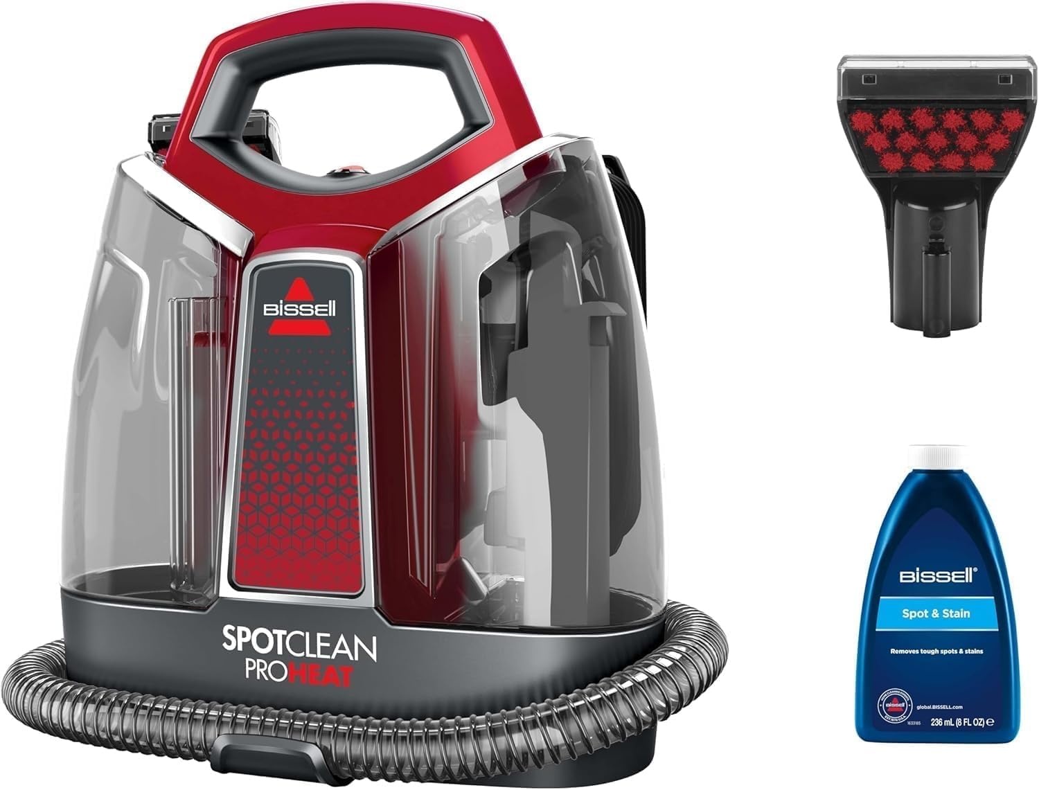 BISSELL SpotClean ProHeat Vlekkenreiniger - Rood/Zwart - 330W
