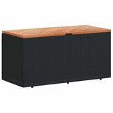 vidaXL Tuinbox 110x50x54 cm poly rattan en acaciahout zwart
