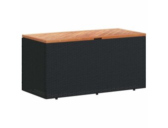 vidaXL Tuinbox 110x50x54 cm poly rattan en acaciahout zwart