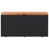 vidaXL Tuinbox 110x50x54 cm poly rattan en acaciahout zwart