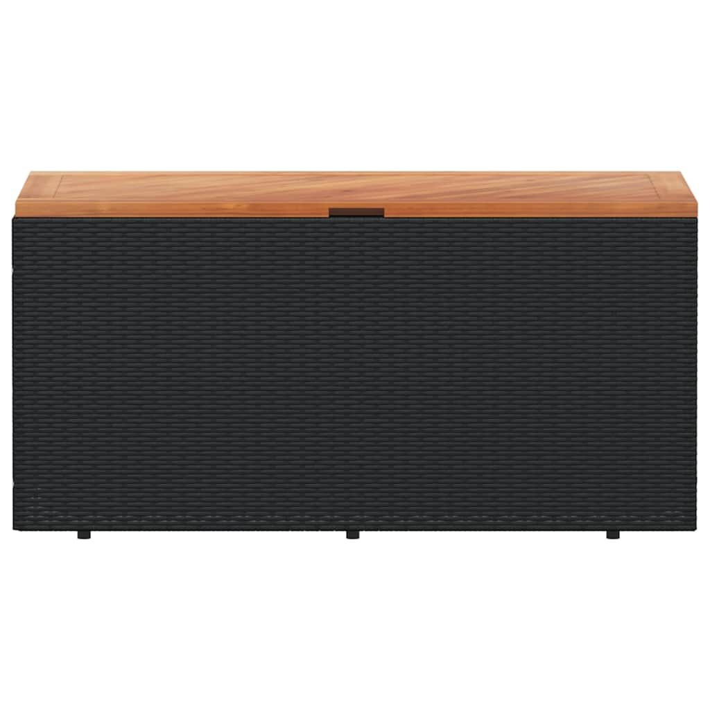 vidaXL Tuinbox 110x50x54 cm poly rattan en acaciahout zwart