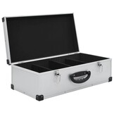 vidaXL Cd-koffer voor 80 cd's aluminium ABS zilverkleurig