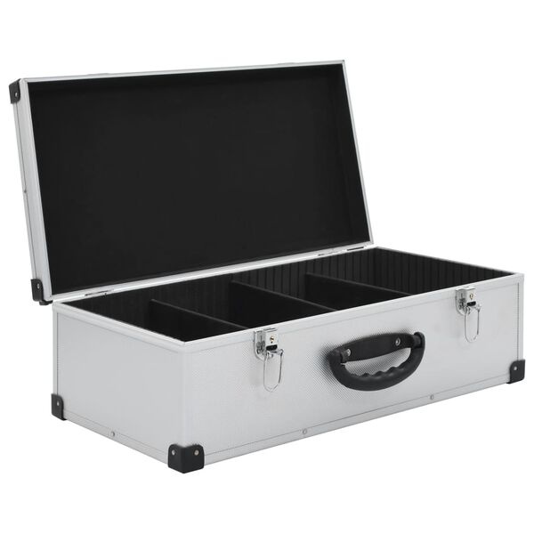 vidaXL Cd-koffer voor 80 cd's aluminium ABS zilverkleurig