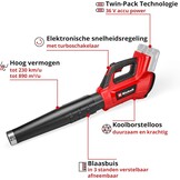Einhell Professional Accu Bladblazer GP-LB 36/230 Li E BL-Solo - Rood/Zwart - 230 km/u - Zonder Accu