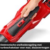 Einhell Professional Accu Bladblazer GP-LB 36/230 Li E BL-Solo - Rood/Zwart - 230 km/u - Zonder Accu