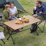 TIMBER RIDGE XXL Campingtafel inklapbaar 125 x 80 cm - Bruin