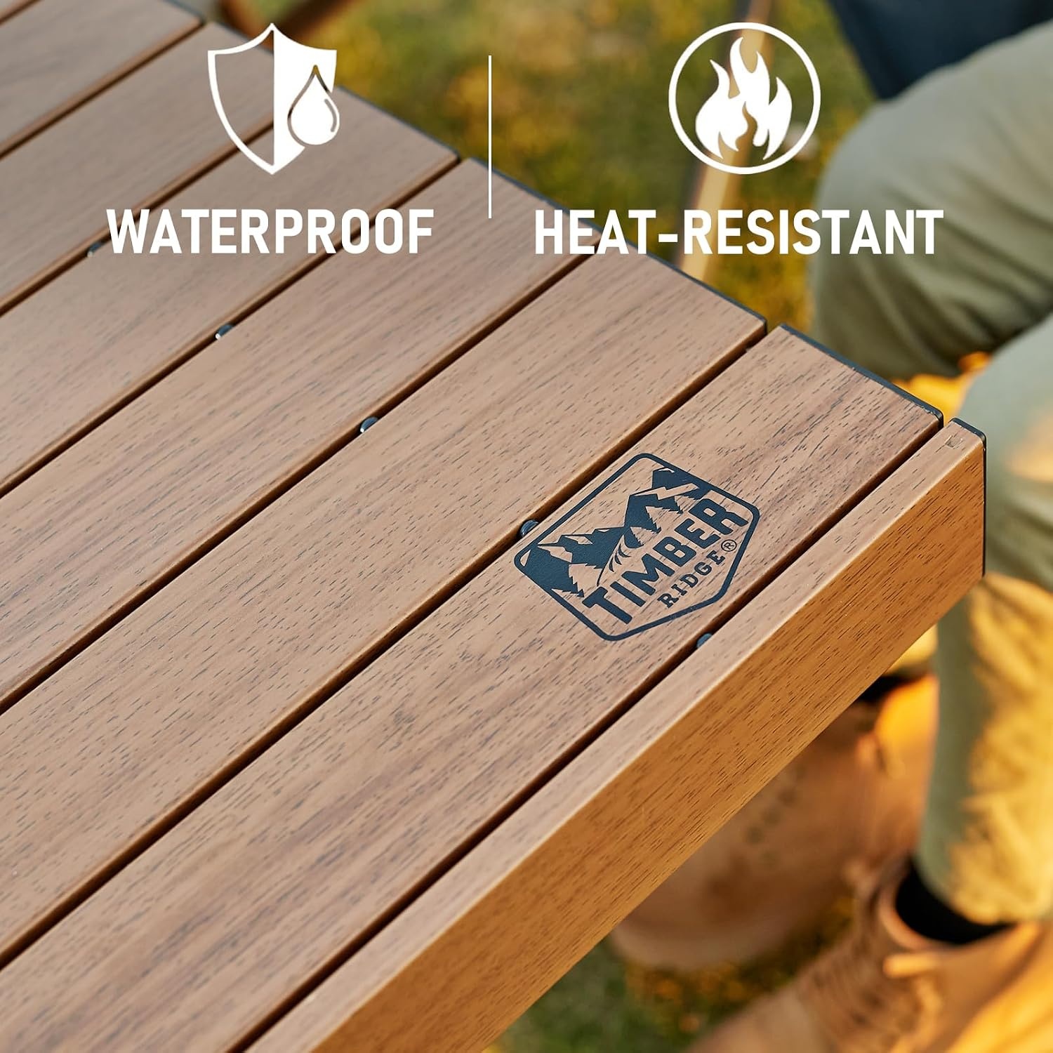TIMBER RIDGE XXL Campingtafel inklapbaar 125 x 80 cm - Bruin