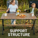 TIMBER RIDGE XXL Campingtafel inklapbaar 125 x 80 cm - Bruin