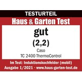 CASO TC2400 Thermo Control enkele inductiekookplaat met thermometer voor nauwkeurig braden en koken, perfect voor SousVide, temperatuurbereik 60-240 °C, timer, 2400 watt