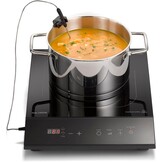 CASO TC2400 Thermo Control enkele inductiekookplaat met thermometer voor nauwkeurig braden en koken, perfect voor SousVide, temperatuurbereik 60-240 °C, timer, 2400 watt