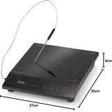 CASO TC2400 Thermo Control enkele inductiekookplaat met thermometer voor nauwkeurig braden en koken, perfect voor SousVide, temperatuurbereik 60-240 °C, timer, 2400 watt