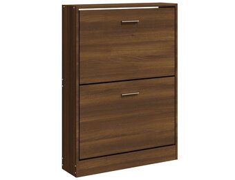 vidaXL Schoenenkast 59x17x81 cm bewerkt hout bruin eikenkleur
