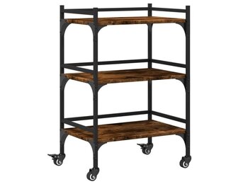 vidaXL Keukentrolley 50x35x75,5 cm bewerkt hout gerookt eikenkleurig