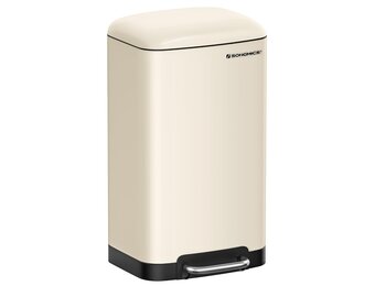 SONGMICS Keukenemmer, 8 Gallon (30L) stalen pedaalemmer, zacht sluitend