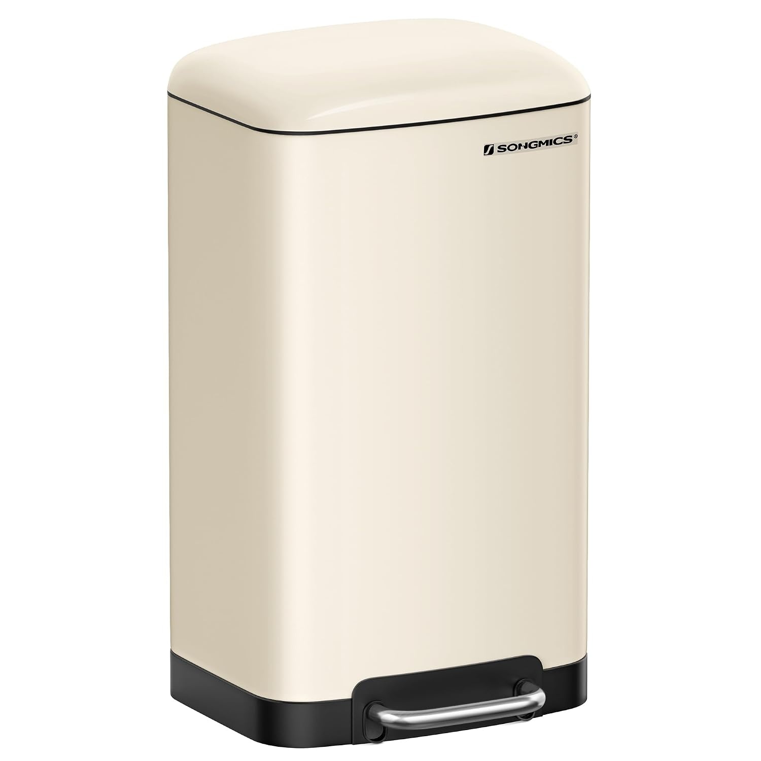 SONGMICS Keukenemmer, 8 Gallon (30L) stalen pedaalemmer, zacht sluitend