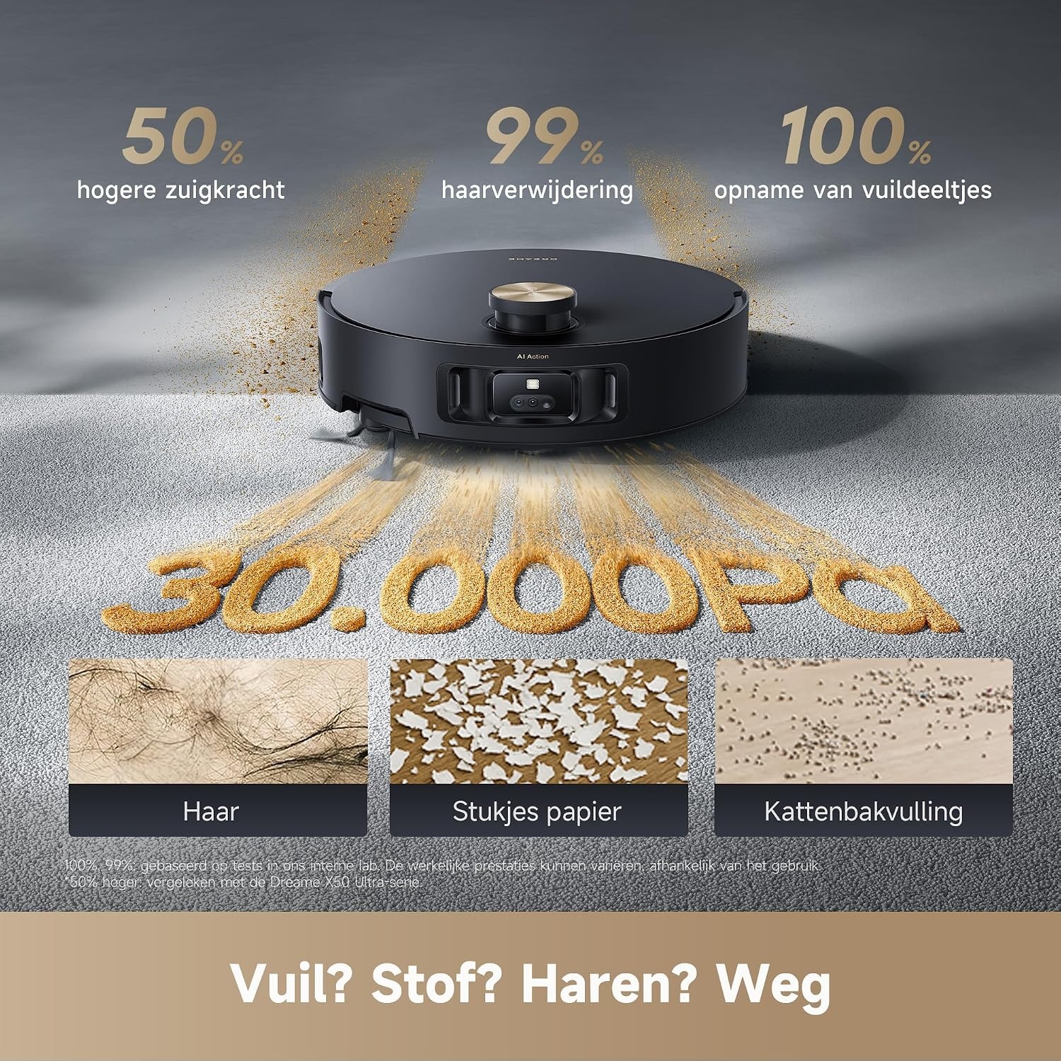 DREAME Aqua10 Roller robotstofzuiger met AquaRoll dweil, 30.000 Pa