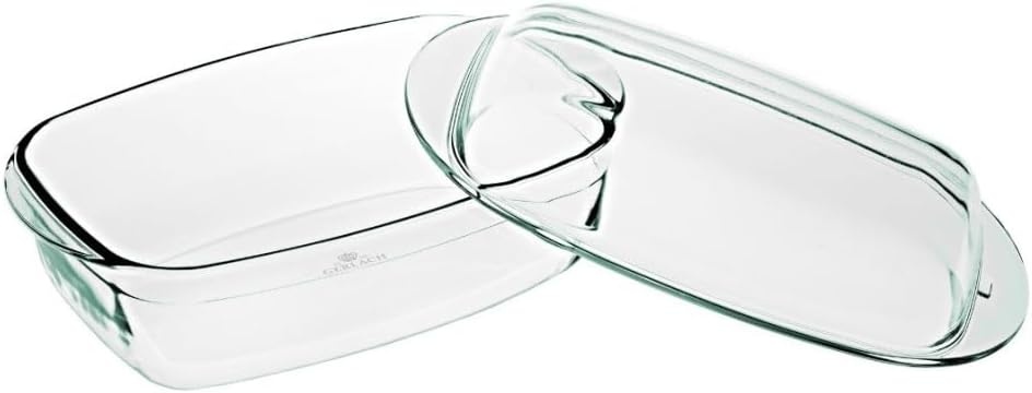 Gerlach 1760 Ovenschaal met Deksel - 4.5 Liter - Rechthoekig 27 x 18 cm - Hittebestendig Glas - Transparant