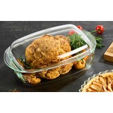 Gerlach 1760 Ovenschaal met Deksel - 4.5 Liter - Rechthoekig 27 x 18 cm - Hittebestendig Glas - Transparant