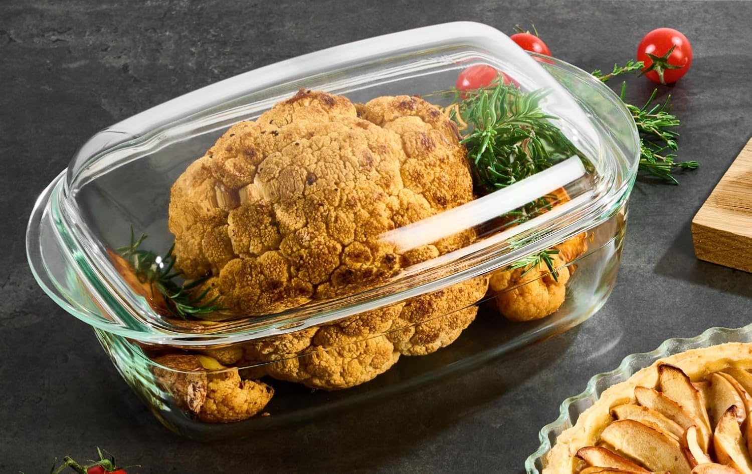 Gerlach 1760 Ovenschaal met Deksel - 4.5 Liter - Rechthoekig 27 x 18 cm - Hittebestendig Glas - Transparant