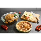 Gerlach 1760 Ovenschaal met Deksel - 4.5 Liter - Rechthoekig 27 x 18 cm - Hittebestendig Glas - Transparant