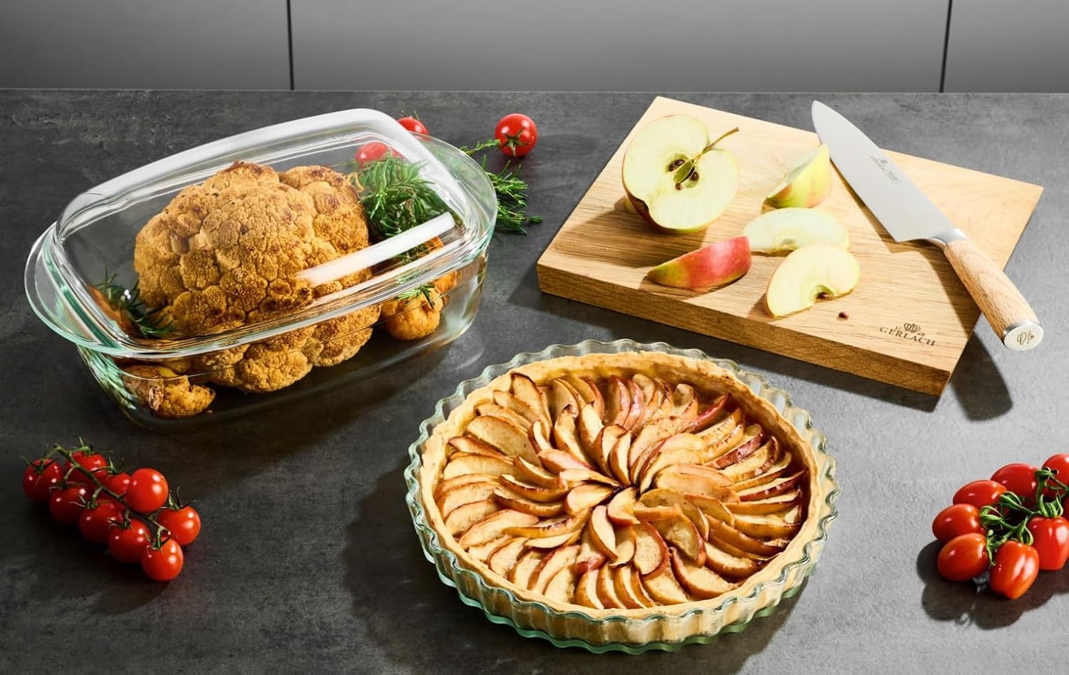Gerlach 1760 Ovenschaal met Deksel - 4.5 Liter - Rechthoekig 27 x 18 cm - Hittebestendig Glas - Transparant
