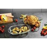 Gerlach 1760 Ovenschaal met Deksel - 4.5 Liter - Rechthoekig 27 x 18 cm - Hittebestendig Glas - Transparant