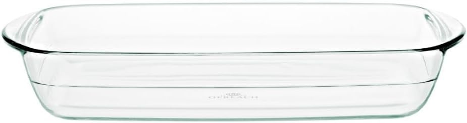 Gerlach 1760 Ovenschaal met Deksel - 4.5 Liter - Rechthoekig 27 x 18 cm - Hittebestendig Glas - Transparant