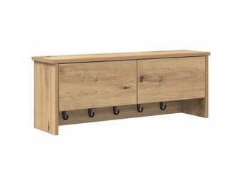 vidaXL Wandgemonteerde kapstok Muurmontage Artisan Eiken Bewerkt hout