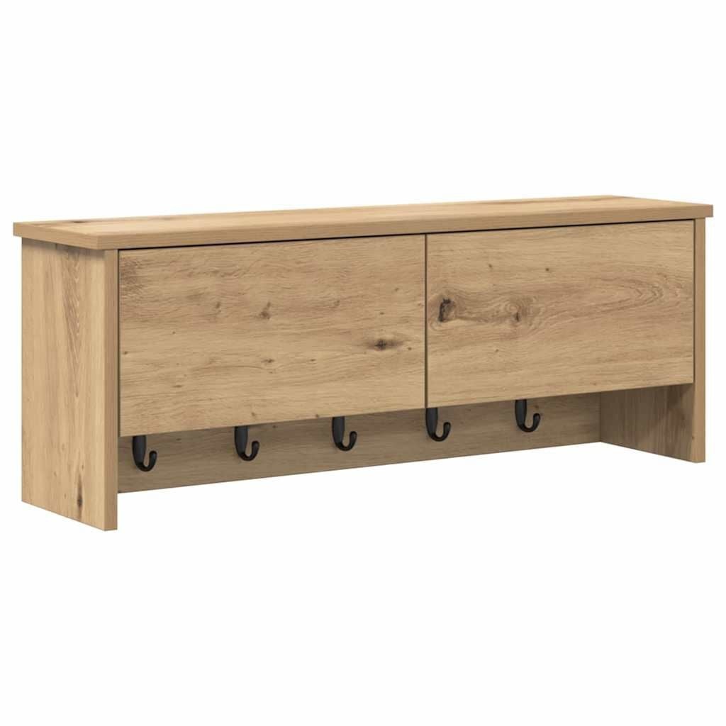 vidaXL Wandgemonteerde kapstok Muurmontage Artisan Eiken Bewerkt hout