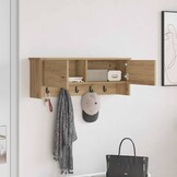 vidaXL Wandgemonteerde kapstok Muurmontage Artisan Eiken Bewerkt hout