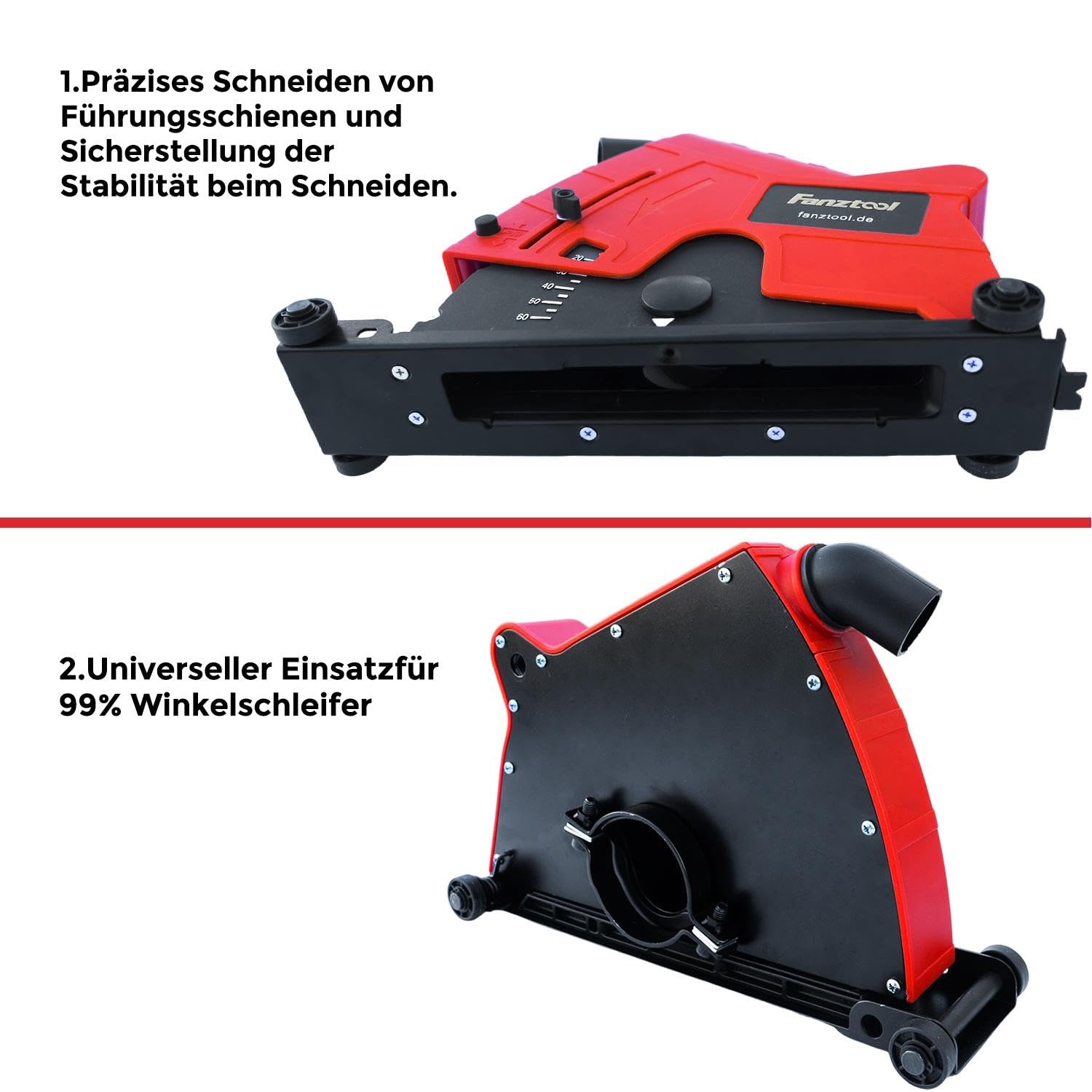 ANZTOOL 230 mm Stofafzuigkap voor Haakse Slijper – Universeel voor Doorslijpen & Sleuvenfrezen, Gereedschapsloze Verstelling