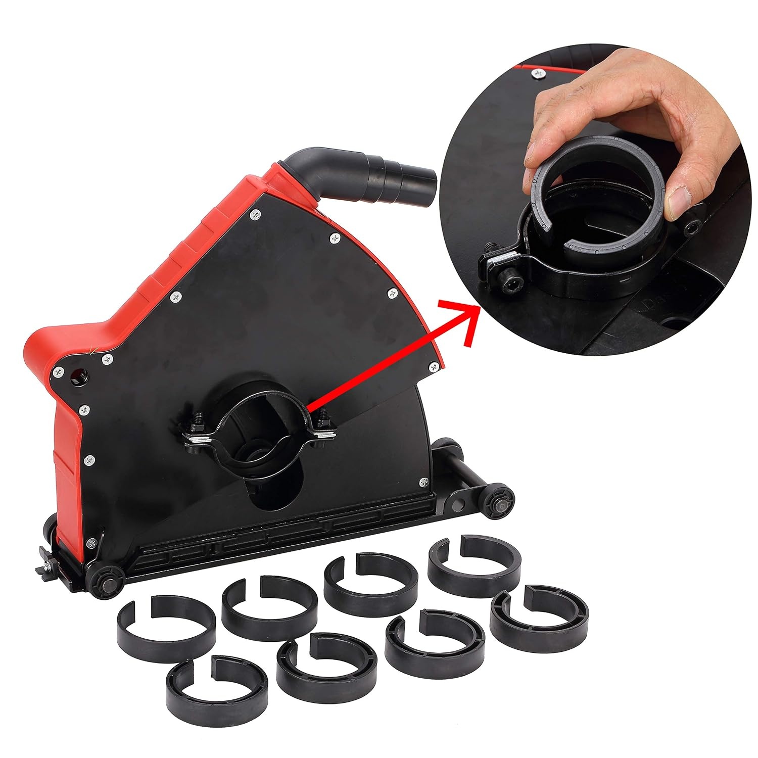 ANZTOOL 230 mm Stofafzuigkap voor Haakse Slijper – Universeel voor Doorslijpen & Sleuvenfrezen, Gereedschapsloze Verstelling