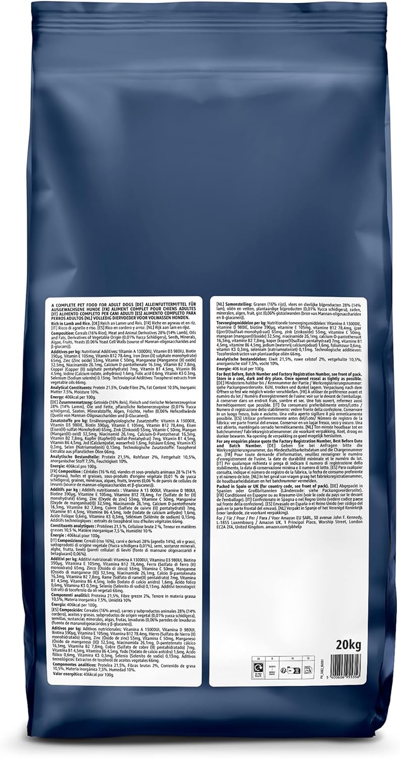 by Amazon Complete Droogvoer voor Volwassen Honden - Lam en Rijst - 20 kg