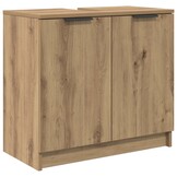 vidaXL Badkamer Kast Artisan Eiken 64,5 x 33,5 x 59 cm Bewerkt hout
