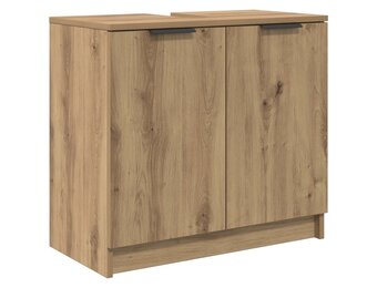 vidaXL Badkamer Kast Artisan Eiken 64,5 x 33,5 x 59 cm Bewerkt hout