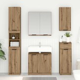 vidaXL Badkamer Kast Artisan Eiken 64,5 x 33,5 x 59 cm Bewerkt hout