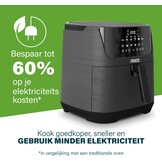 Princess Digitale Heteluchtfriteuse 6,5 L met Uitneembare Verdeler, 12 Programma’s, Touchscreen, Tot 60% Energiebesparing, Olievrij Frituren, voor 1,5 kg Friet, Zwart, 182061 - Maat 6.5 liters