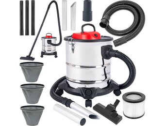 LEHMANN Haddo Industriële Stofzuiger 2000 Watt - 20 Liter - Aszuiger - Zilver