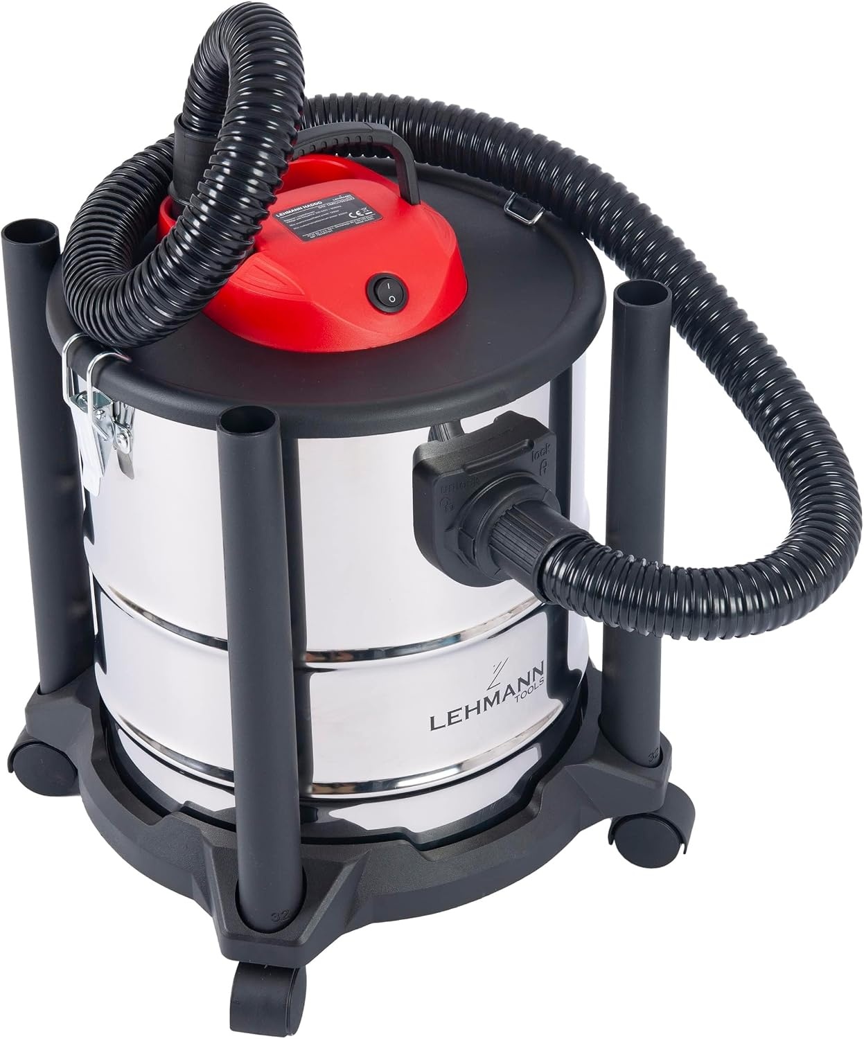 LEHMANN Haddo Industriële Stofzuiger 2000 Watt - 20 Liter - Aszuiger - Zilver