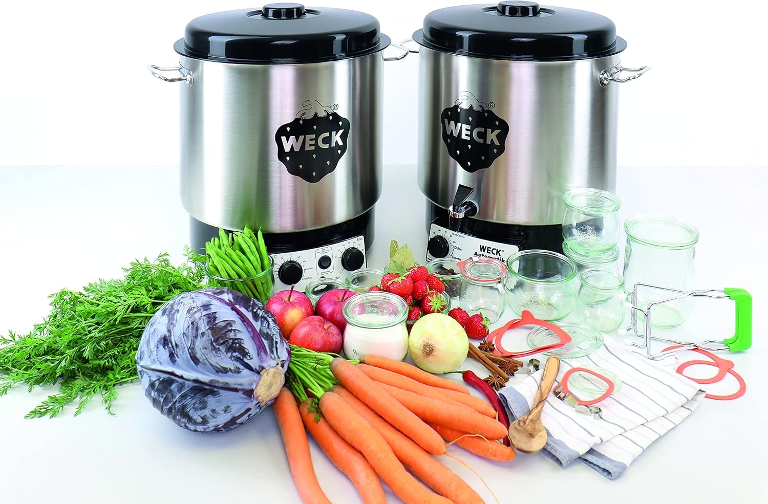 Weck WAT 25 inmaaktoestel 1800 watt met klok, roestvrij staal 18/10, 230 volts, metallic