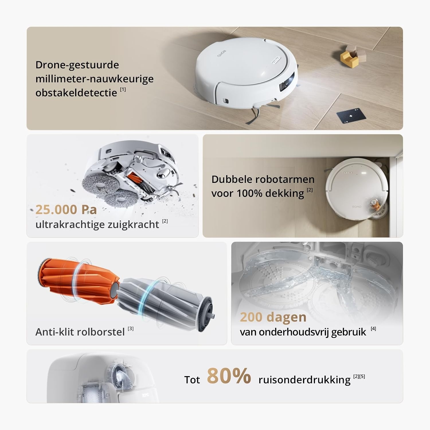 DJI ROMO S Robotstofzuiger en mop, sensoren op droneniveau