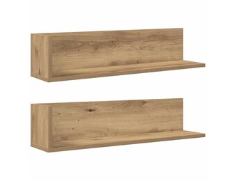 vidaXL Wandschappen 2 st 75x16,5x16,5 bewerkt hout artisanaal eiken