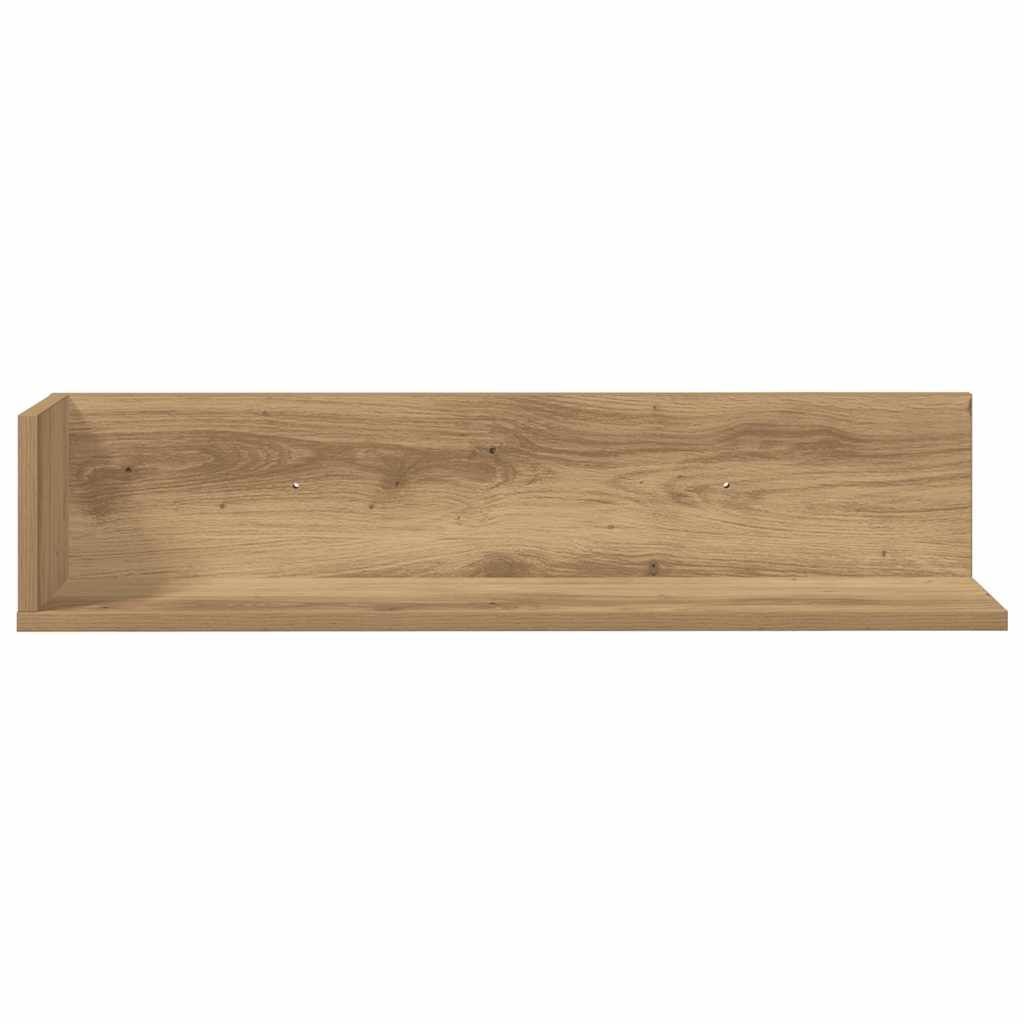 vidaXL Wandschappen 2 st 75x16,5x16,5 bewerkt hout artisanaal eiken